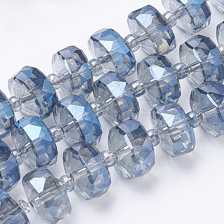 Electroplat Glass Beads Strands X-EGLA-Q092-8mm-D05-1