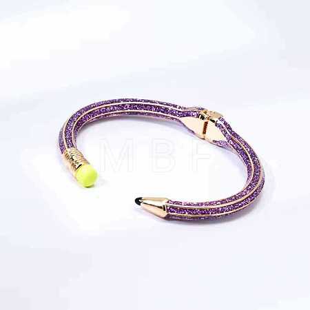 Pencil Design Alloy Enamel Cuff Bangles FS-WG7604E-09-1