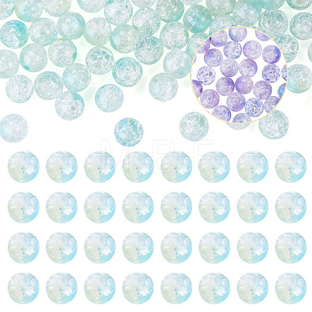 100Pcs Crackle Transparent Glass UV Reactive Beads GLAA-TA0004-28B-1
