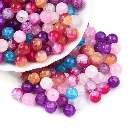 Baking Paint Imitation Jade Glass Beads DGLA-S115-8mm-MY-1