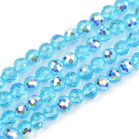 Electroplate Transparent Glass Beads EGLA-B013-02A-AB03-1
