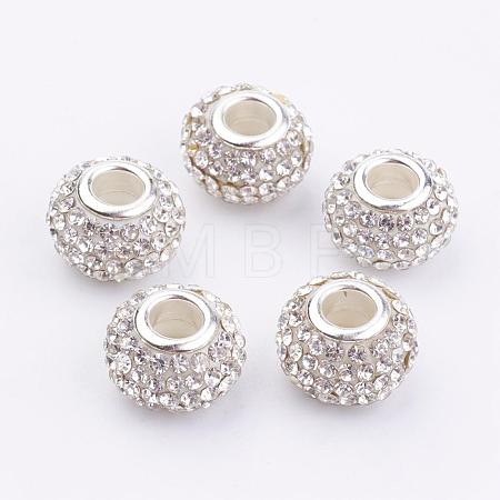 Grade A Rhinestone Big Hole European Beads for Charm Bracelets X-CPDL-H001-7-1