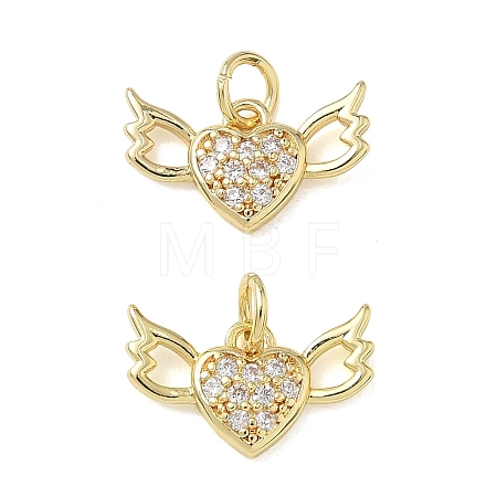 Brass Micro Pave Clear Cubic Zirconia Pendants KK-T085-16A-G-1