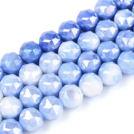 Anti-Tarnish Electroplate Glass Beads Strands GLAA-N010-10mm-08-1