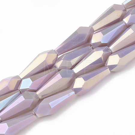 Electroplate Opaque Solid Color Glass Beads Strands EGLA-T008-12A-1
