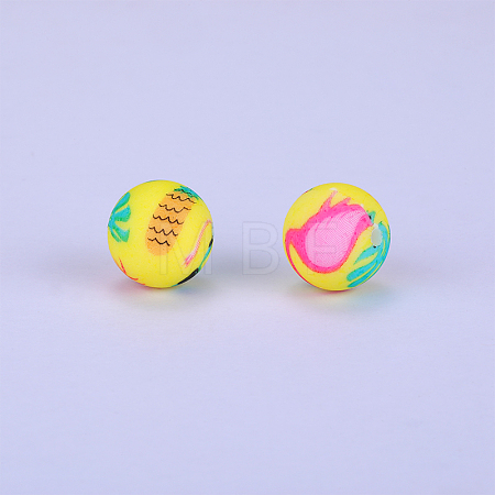 Printed Round Silicone Focal Beads SI-JX0056A-170-1
