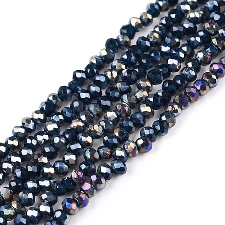Electroplate Glass Beads Strands EGLA-A044-P1mm-B16-1