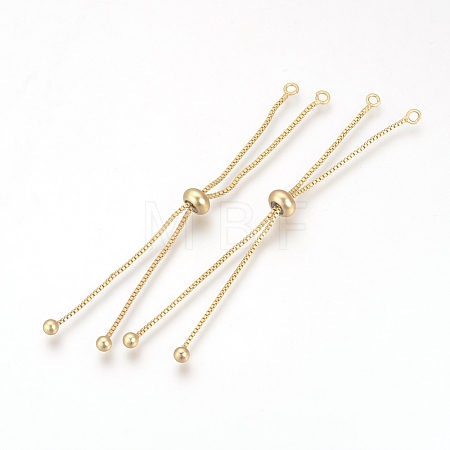 Brass Box Chain Slider Bracelet Making KK-Q675-05G-1