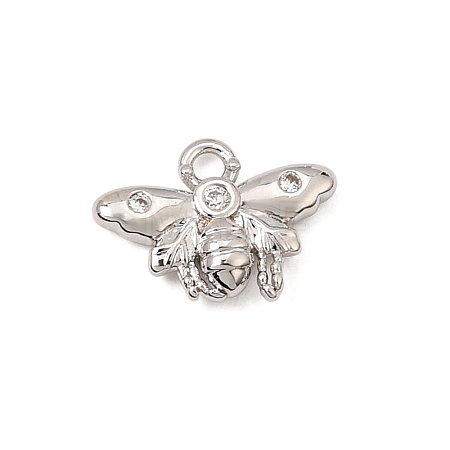 Brass Micro Pave Clear Cubic Zirconia Charms CU-CBA3D76-03P-03-1