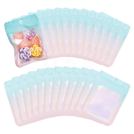 60Pcs Rectangle Glitter Holographic Plastic Resealable Packaging Bags ABAG-TA0001-97A-03-1