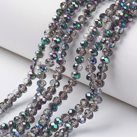 Electroplate Transparent Glass Beads Strands EGLA-A034-T4mm-Q13-1