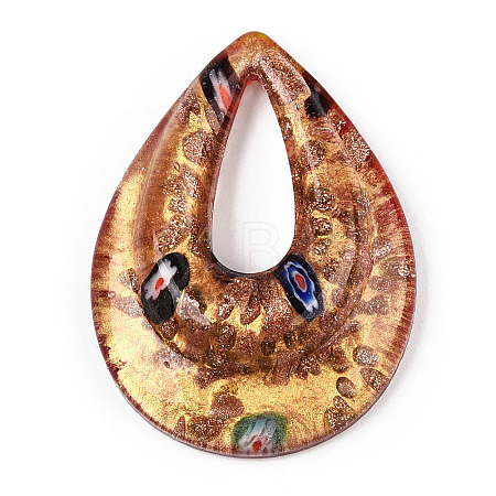 Handmade Gold Sand Lampwork Big Pendants LAMP-S189-14F-1