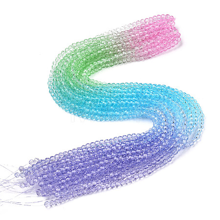 Transparent Glass Beads Strands X-GLAA-E036-07T-1