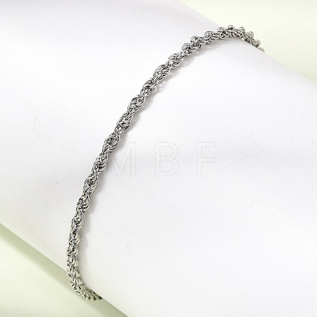 304 Stainless Steel Rope Chain Bracelets for Women BJEW-P395-01P-1
