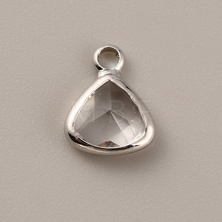Faceted Glass Pendants GLAA-WH0030-13P-04-1