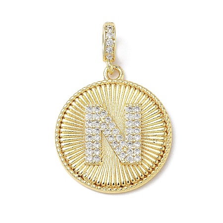 Brass Micro Pave Clear Cubic Zirconia Pendants KK-L253-17G-N-1