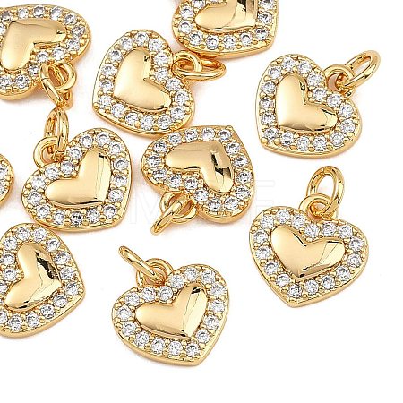 SHEGRACE Valentine's Day Brass Clear Cubic Zirconia Charms XGRQ3P270-571G-1