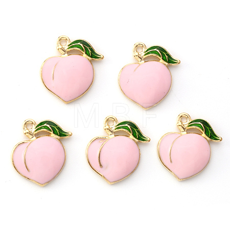 Light Gold Plated Alloy Enamel Pendants ENAM-R136-26-1