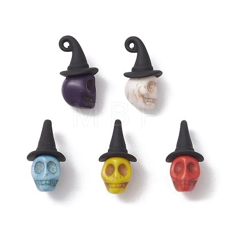 Synthetic Turquoise Dyed Pendants PALLOY-TA00114-1