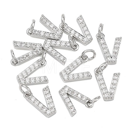 SHEGRACE Brass Micro Pave Clear Cubic Zirconia Pendants XGRQ29717-394P-V-1