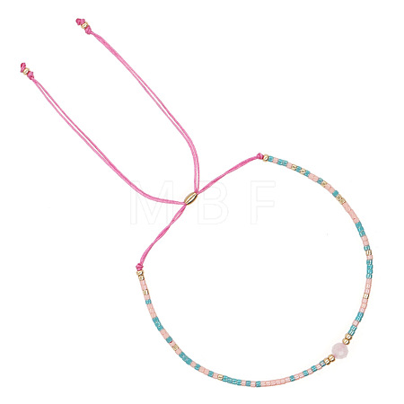 Adjustable Glass Seed Bead Braided Bead Bracelets for Women VT9382-26-1