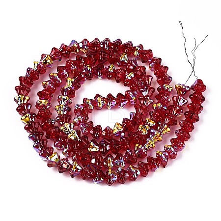 Electroplate Glass Beads Strands EGLA-T021-22B-1