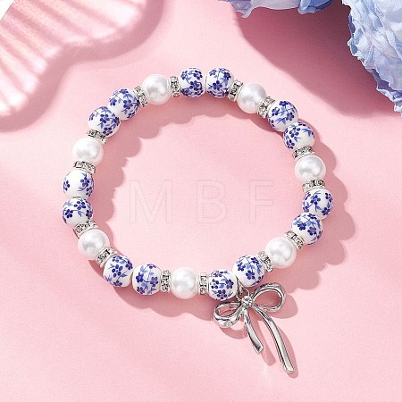 Brass Bowknot Charm Bracelets BJEW-JB12905-01-1