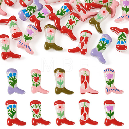 20Pcs 10 Styles Boot Baking Paint Glass Enamel Beads LAMP-TA0002-78A-1