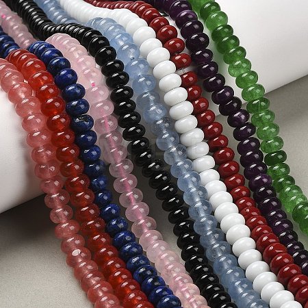 Natural White Jade Bead Strands G-R169-8x5mm-M-1
