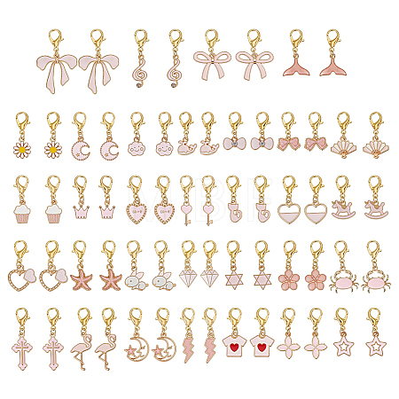 64Pcs 32 Styles Alloy Enamel Shoe Charms HJEW-PH02482-1