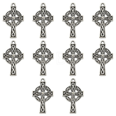 10Pcs Irish Tibetan Style Alloy Pendants PALLOY-YW0001-30-1