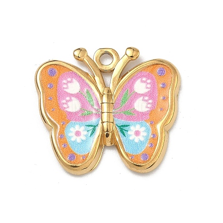 Printed 304 Stainless Steel Pendants STAS-C174-10G-02-1