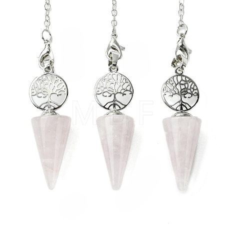 Natural Rose Quartz Cone Dowsing Pendulum Big Pendants G-C114-02P-19-1