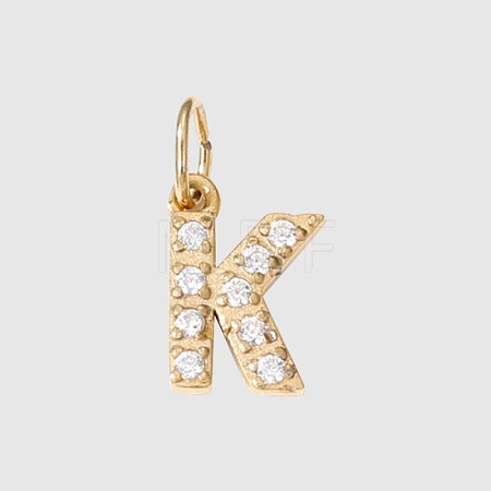 Stainless Steel Cubic Zirconia Pendants with Jump Rings FIND-PW0024-08K-1