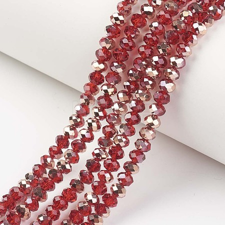 Electroplate Transparent Glass Beads Strands EGLA-A034-T2mm-N12-1