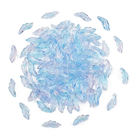 100Pcs Baking Paint Transparent Glass Pendants GLAA-YW0004-81B-1