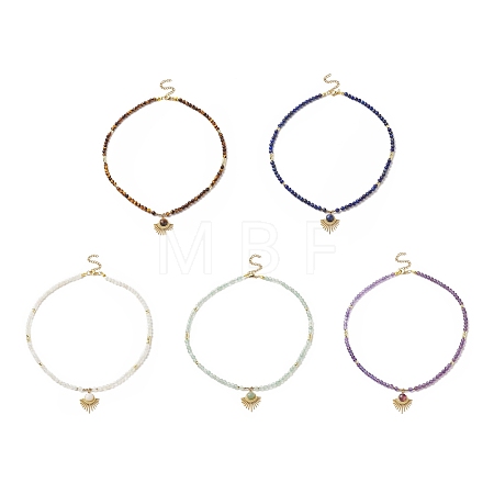 Mixed Natural Gemstone Beaded Necklaces NJEW-JN04226-1