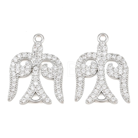 Brass Micro Pave Clear Cubic Zirconia Connector Charms CU-CBA7BFE-03B-P-1