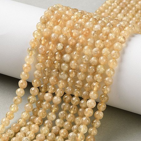 Natural Yellow Garnet Beads Strands G-Z129-C01-4mm-01-1