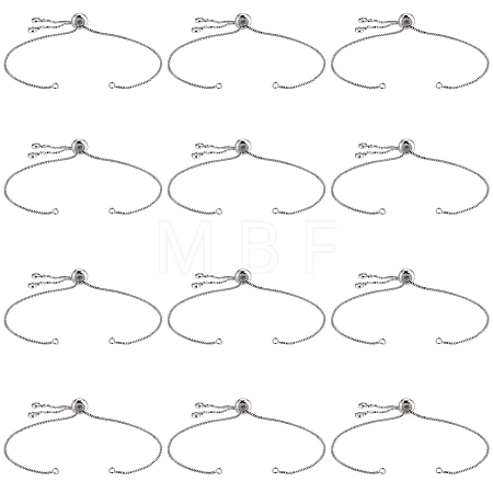 12Pcs Rack Plating Adjustable Brass Slider Bracelet Making KK-SP0001-80P-1