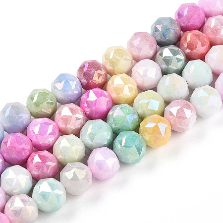 Anti-Tarnish Electroplate Glass Beads Strands GLAA-N010-8mm-05-1