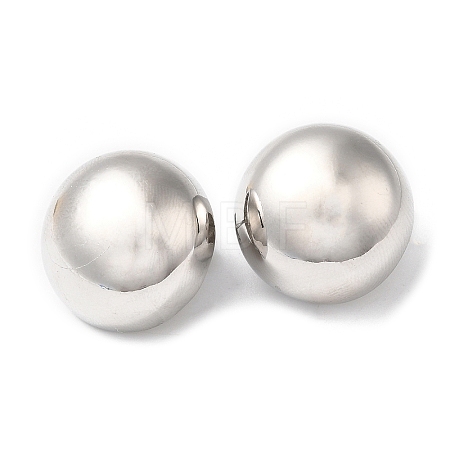 Rack Plating Brass Half Round Stud Earrings EJEW-Q766-07P-1