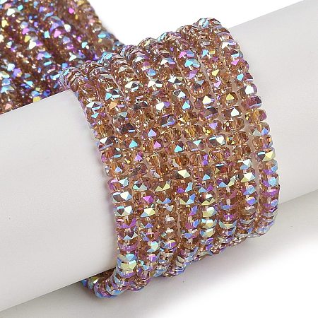 Electroplate Glass Beads Strands GLAA-Q105-03D-1
