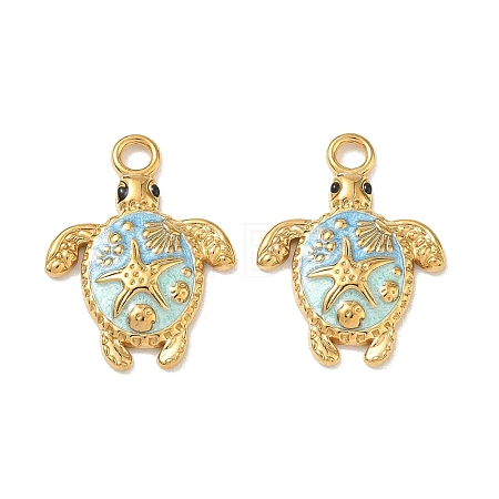 304 Stainless Steel Enamel Pendants STAS-L316-23G-04-1