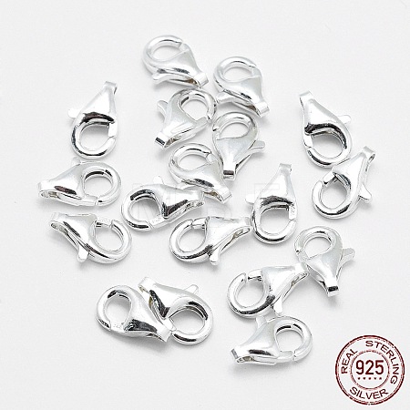 925 Sterling Silver Lobster Claw Clasps X-STER-G019-04-9mm-1