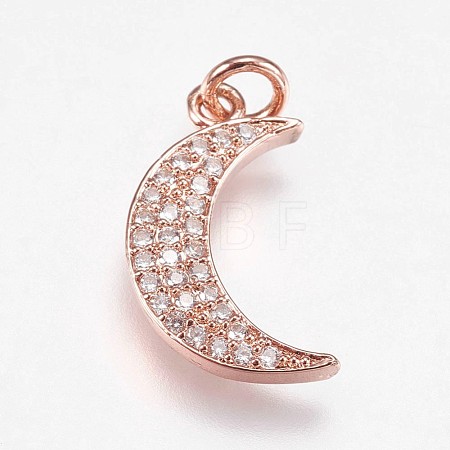 Brass Micro Pave Cubic Zirconia Pendants ZIRC-E145-62RG-1