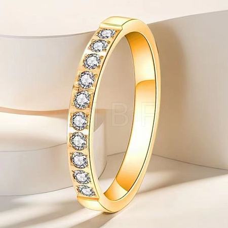 Stainless Steel and Crystal Rhinestone Finger Rings for Women FS-WG71548-13-1