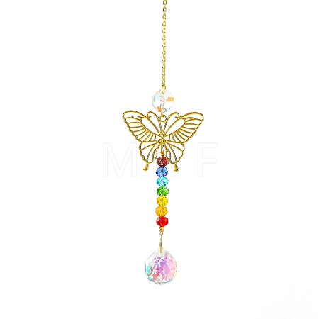 Faceted Teardrop Glass Suncatchers PW-WGAC696-04-1