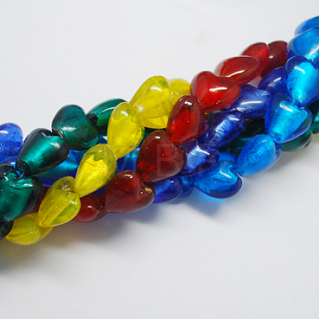 Handmade Silver Foil Glass Beads FOIL-R050-28x15mm-M-1