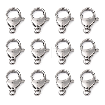 Tarnish Resistant Polished 304 Stainless Steel Lobster Claw Clasps STAS-R072-08A-1
